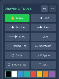 The drawing tools panel: every tool in one grid — TacticsBoard